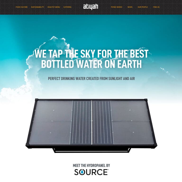 Atiyah - Hydropanel water generation website page